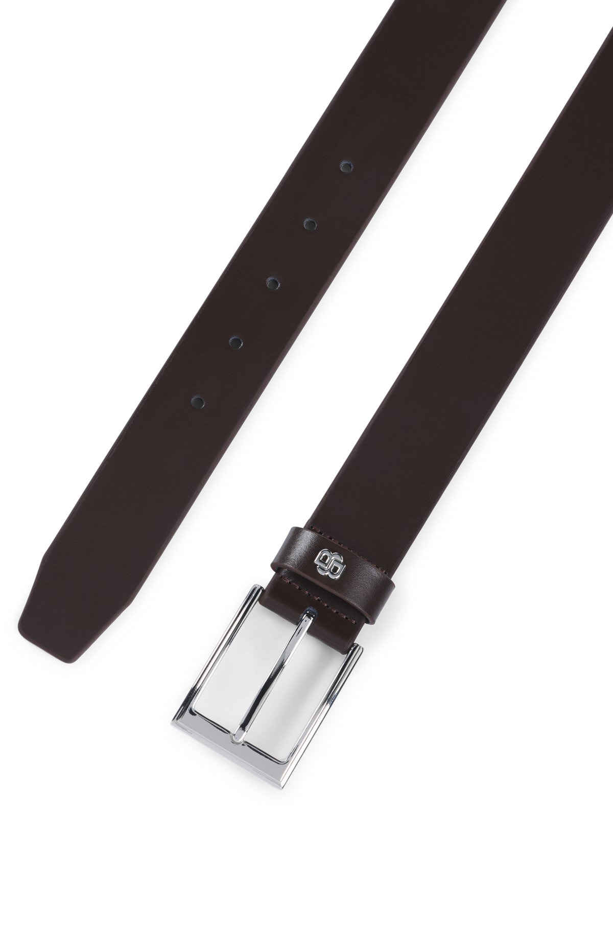 ITALIAN-LEATHER BELT WITH DOUBLE B MONOGRAM KEEPER - 3