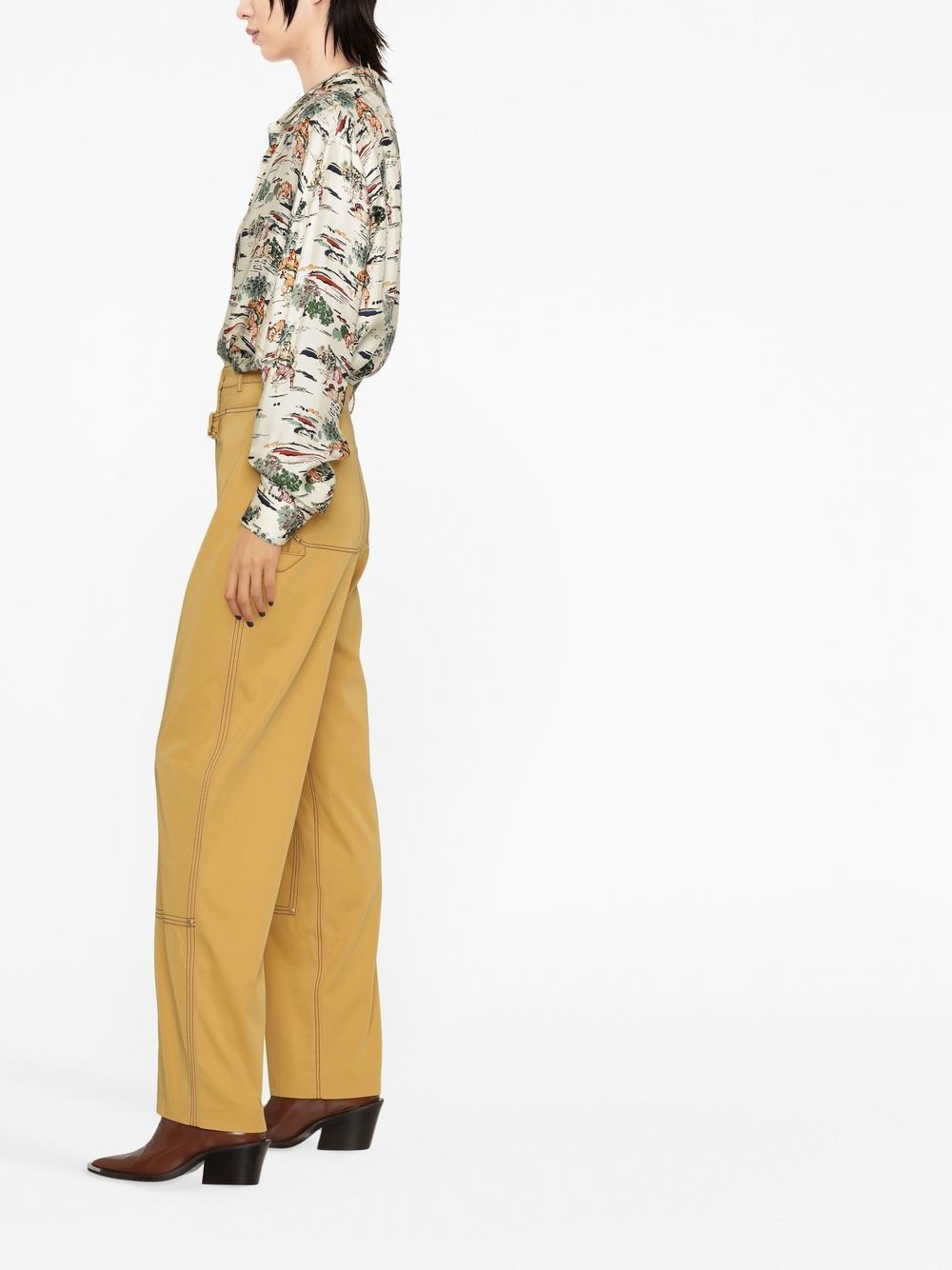 buckle-detail straight trousers - 3