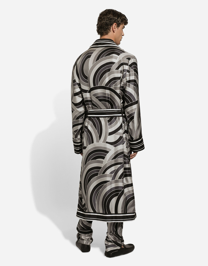 Printed silk twill robe 3