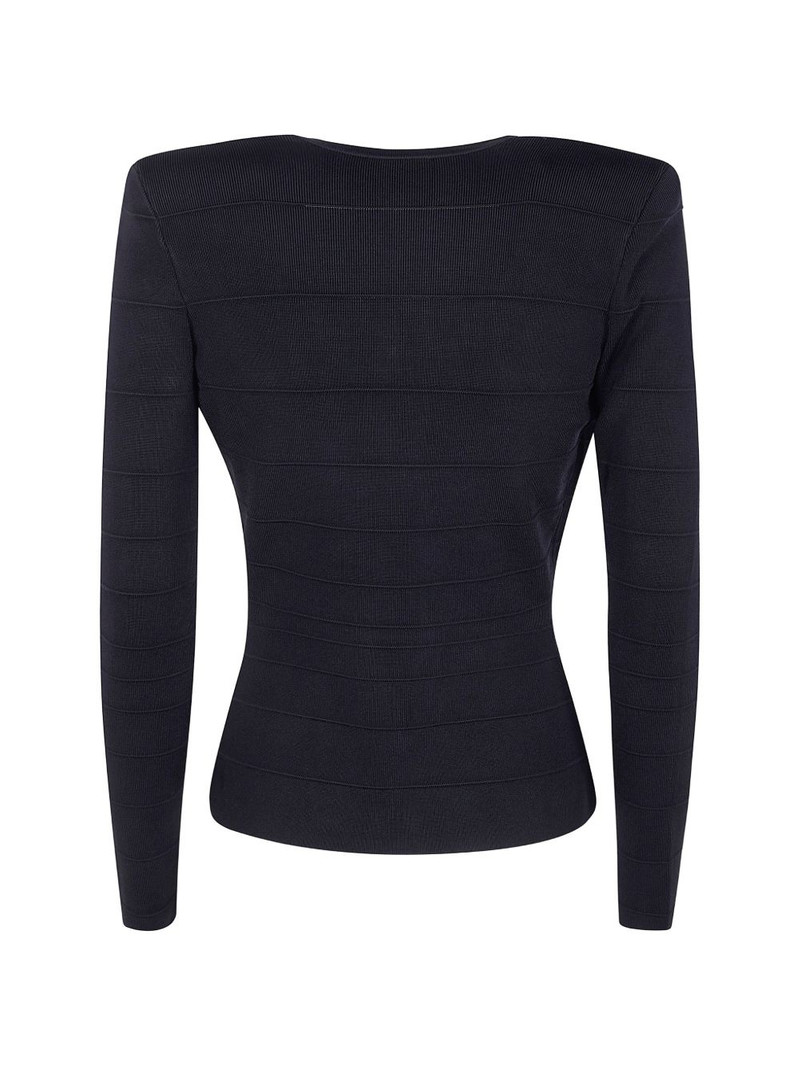 ELISABETTA FRANCHI stripe button sweater outlook