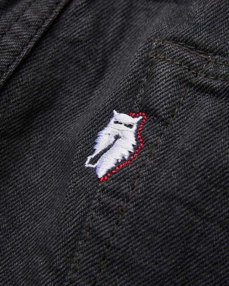 PBJBOW-013-GBK "Moonrock" 14oz Rinsed Selvedge Charcoal Grey Denim - Slim Tapered Fit 5