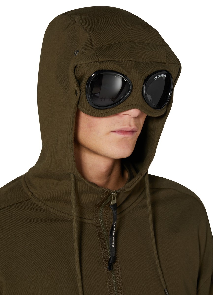 Diagonal Raised Fleece Goggle zipped hoodie - 7