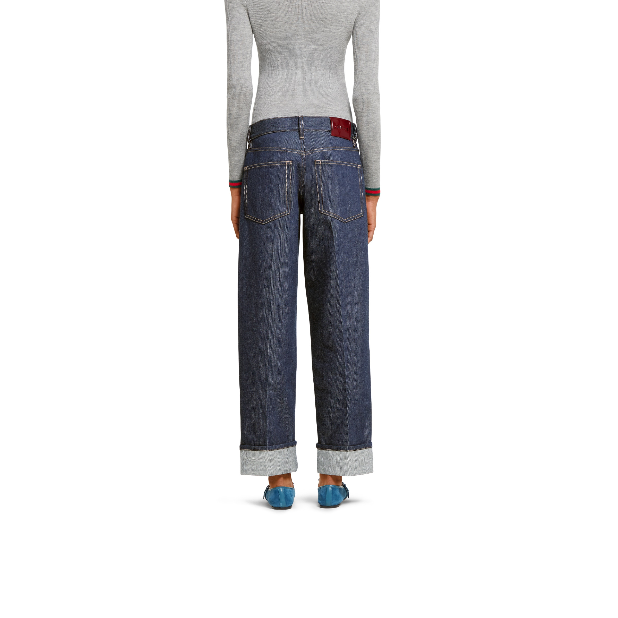 Denim pants with Gucci selvedge - 4