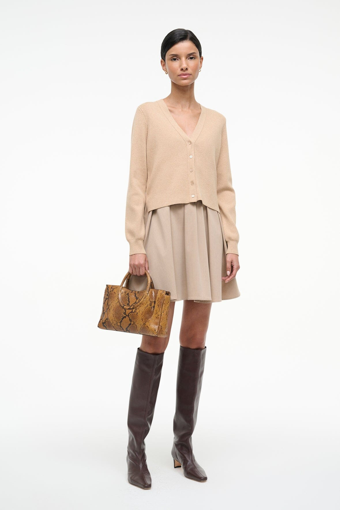 STAUD MAUDE MINI SATCHEL BAG SNAKE - 4