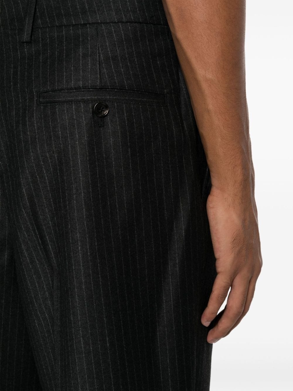 pinstriped tailored cropped trousers - 5