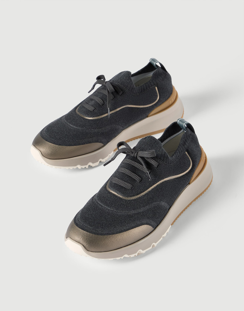 Techno cotton knit runners with heat-bonded details 4