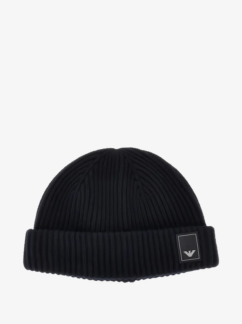 logo-patch ribbed beanie hat - 1