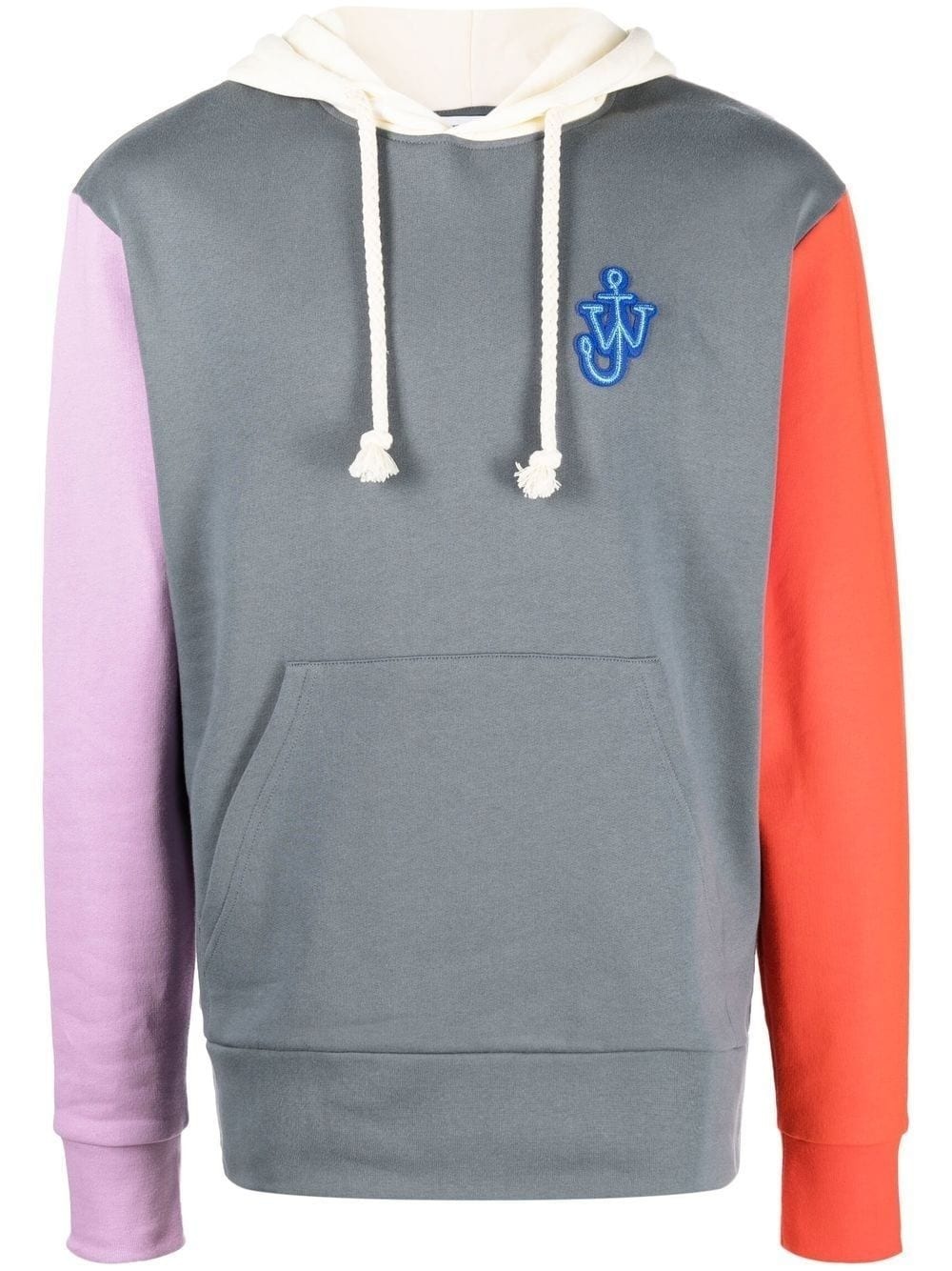 embroidered Anagram colour-block hoodie - 1