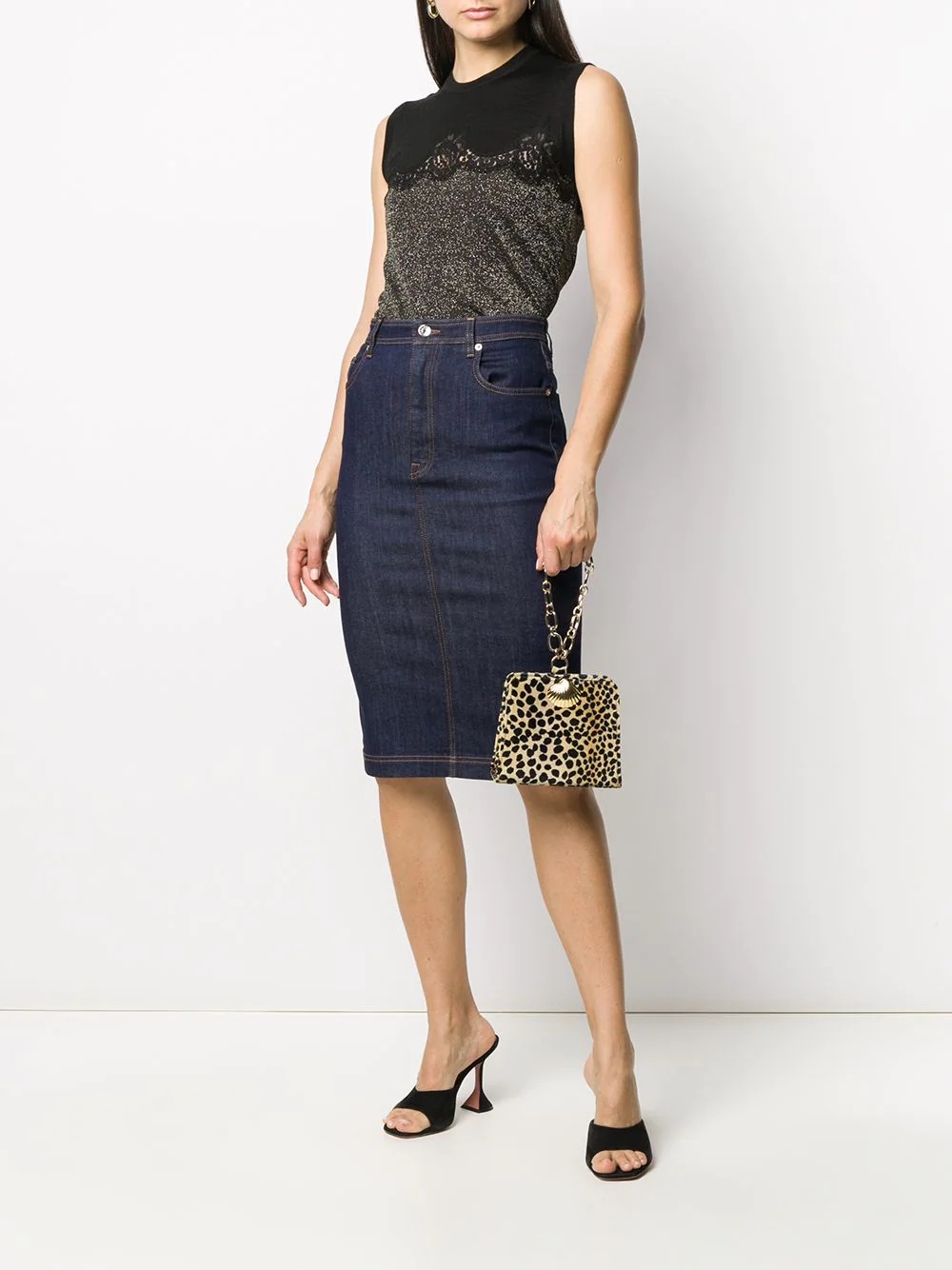 denim pencil skirt - 2