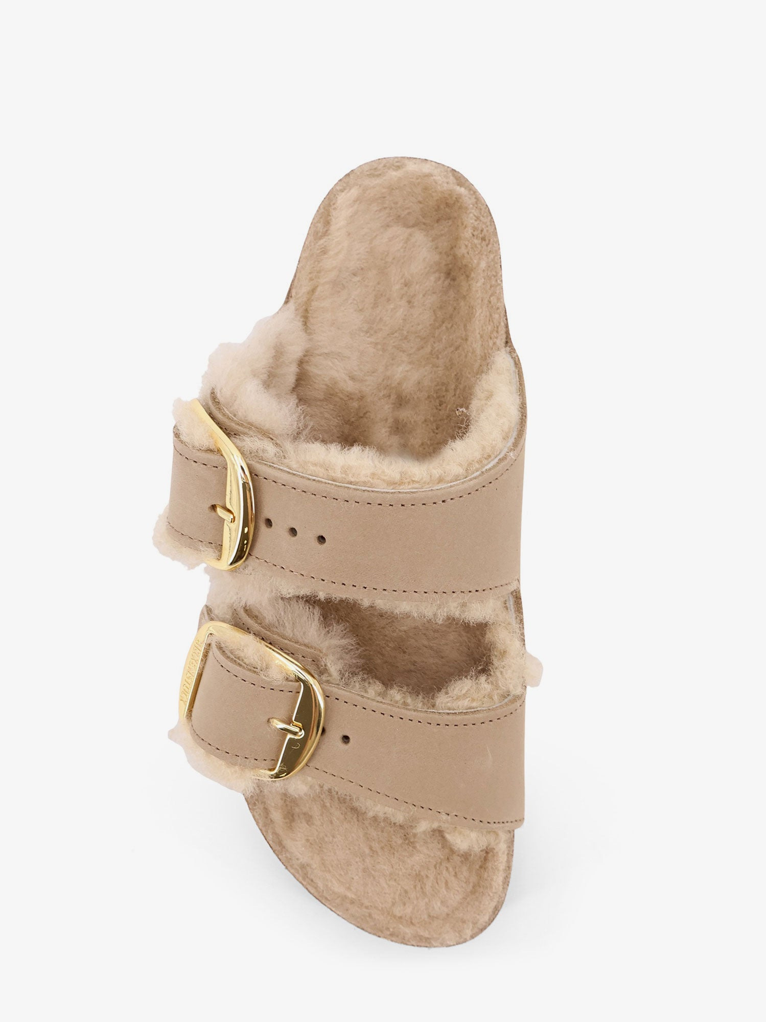 Arizona Big Buckle Shearling Sandals - 5