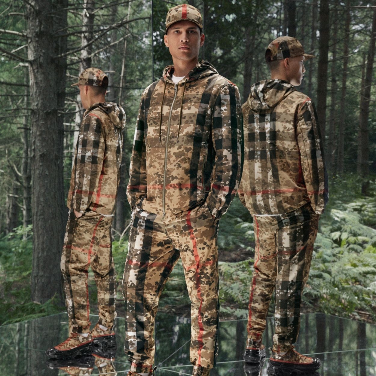 Camouflage Check Nylon Hooded Jacket - 3