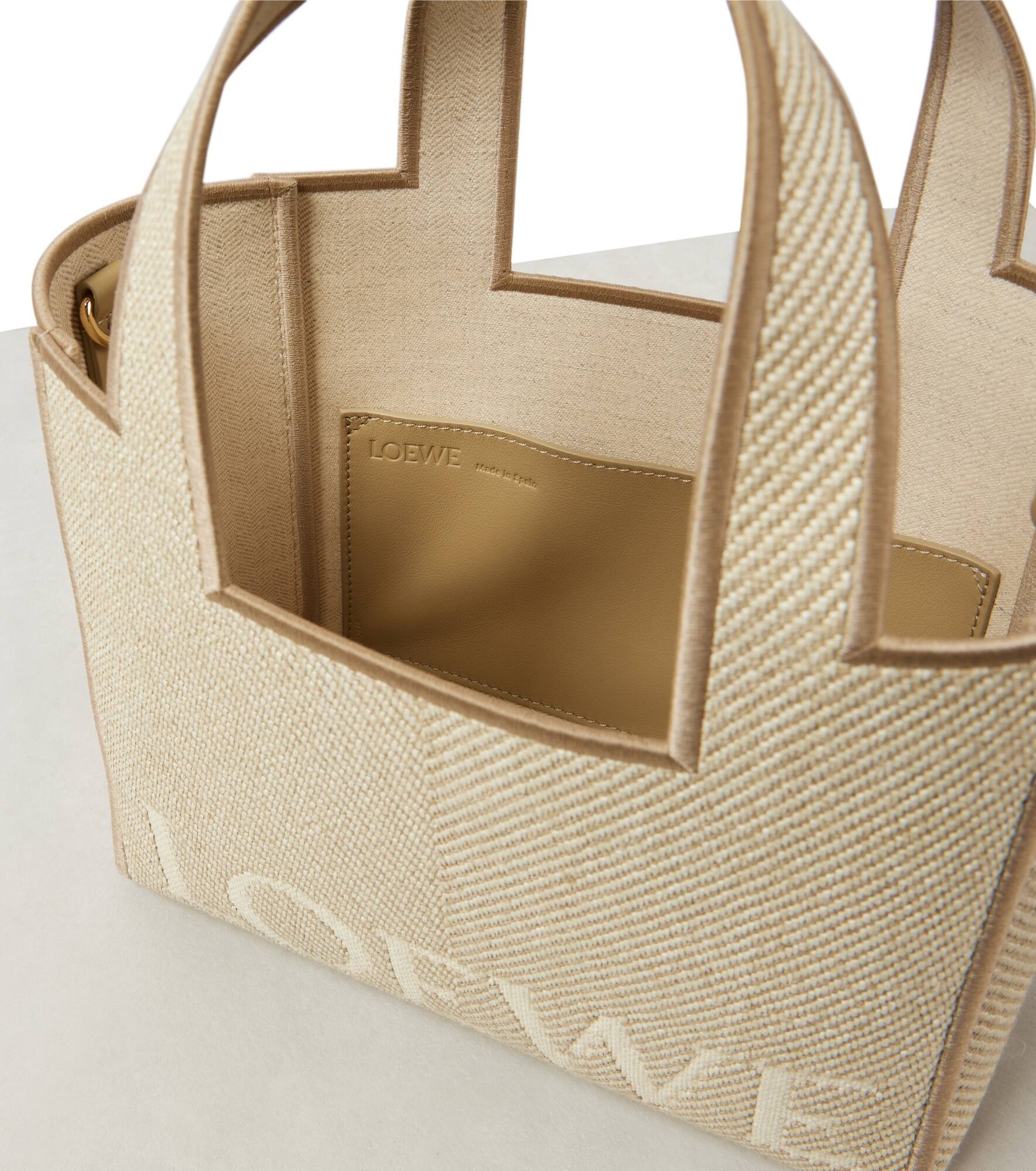 Logo leather-trimmed canvas tote bag - 3