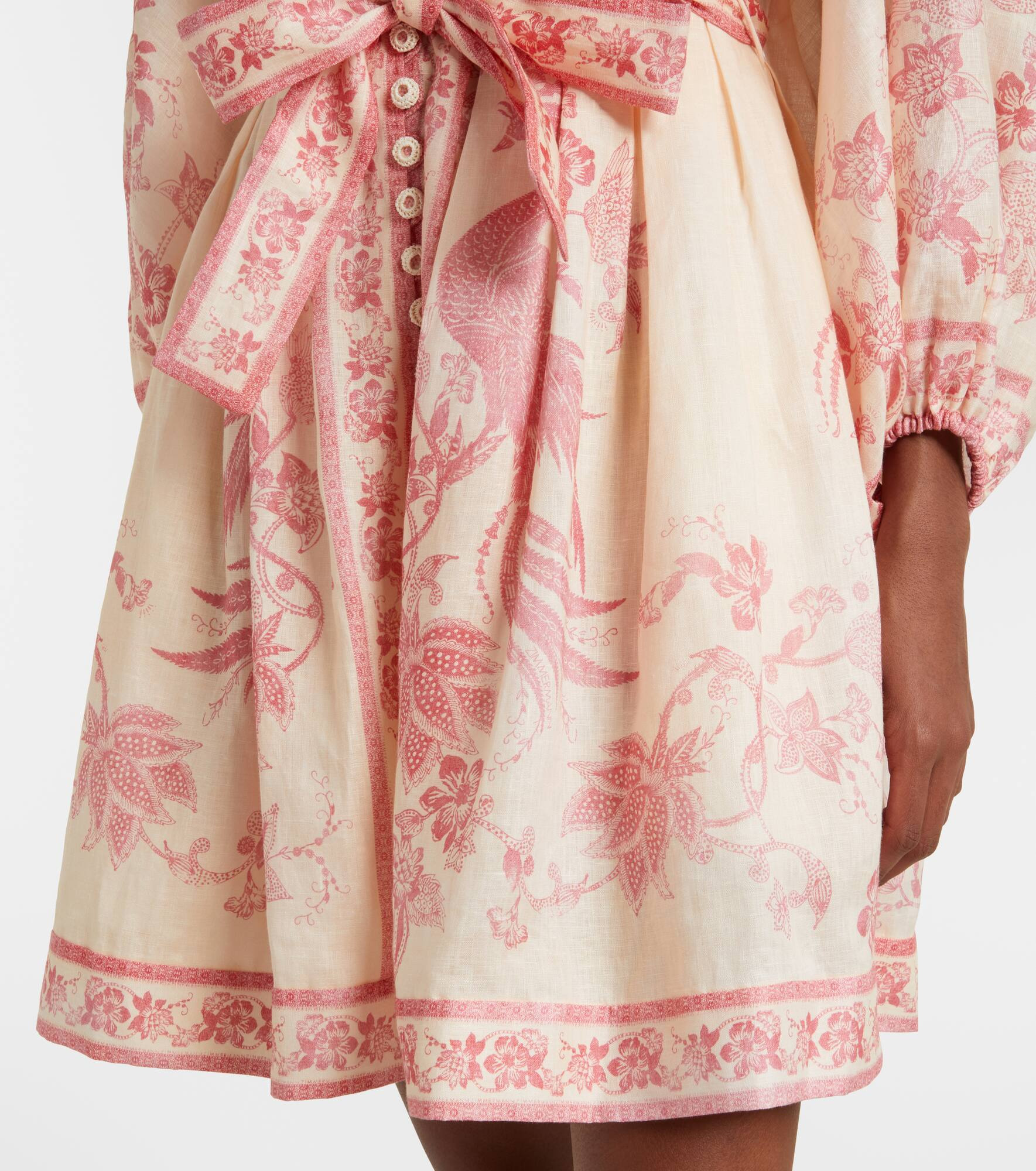 Lucky floral linen minidress - 5