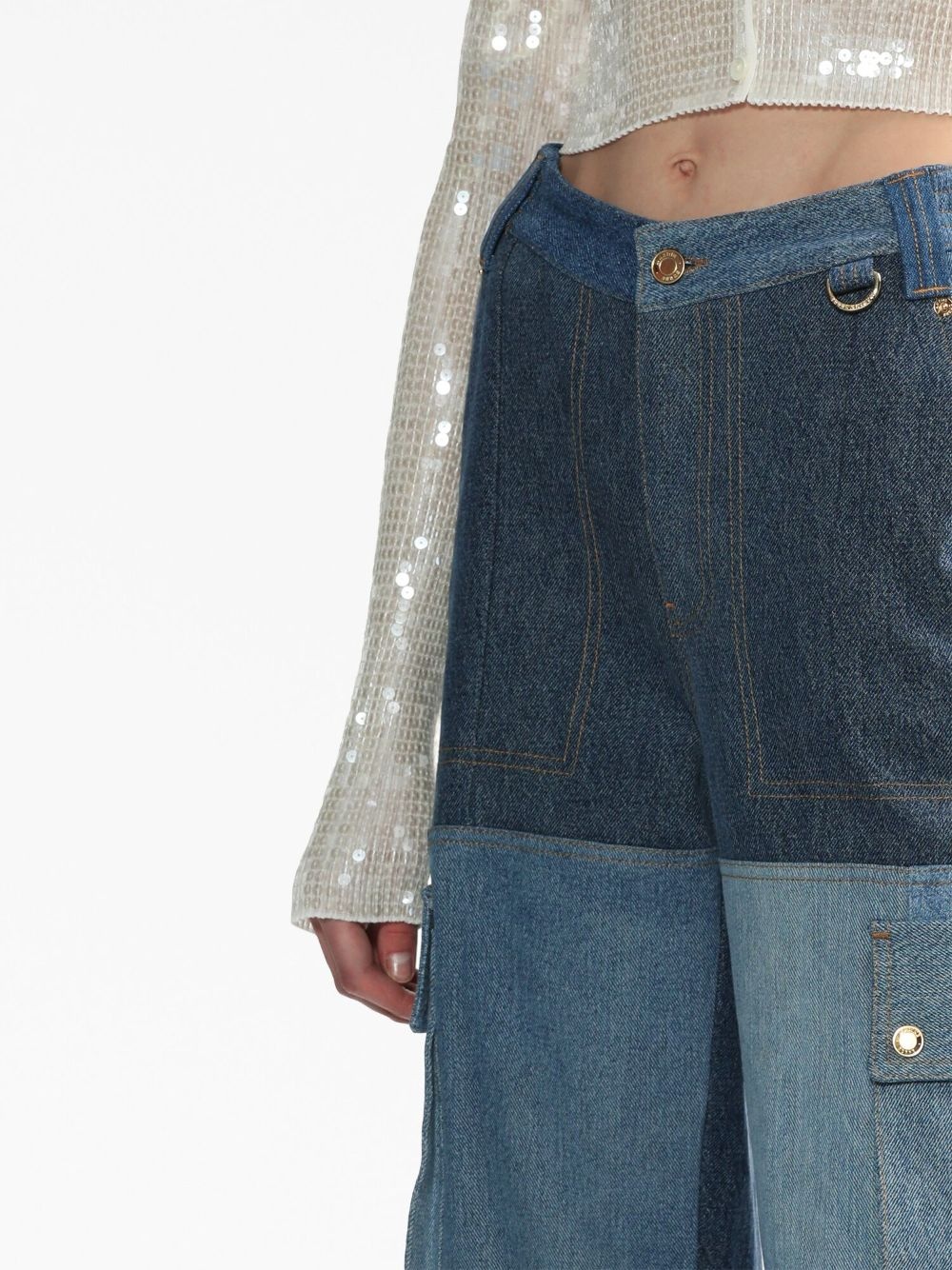 high-rise panelled jeans - 5