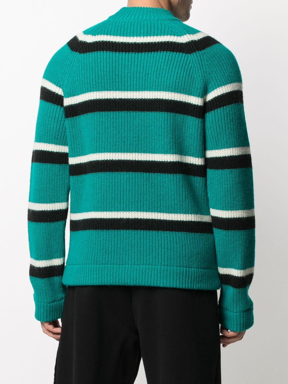 stripe-pattern ribbed-knit jumper - 4