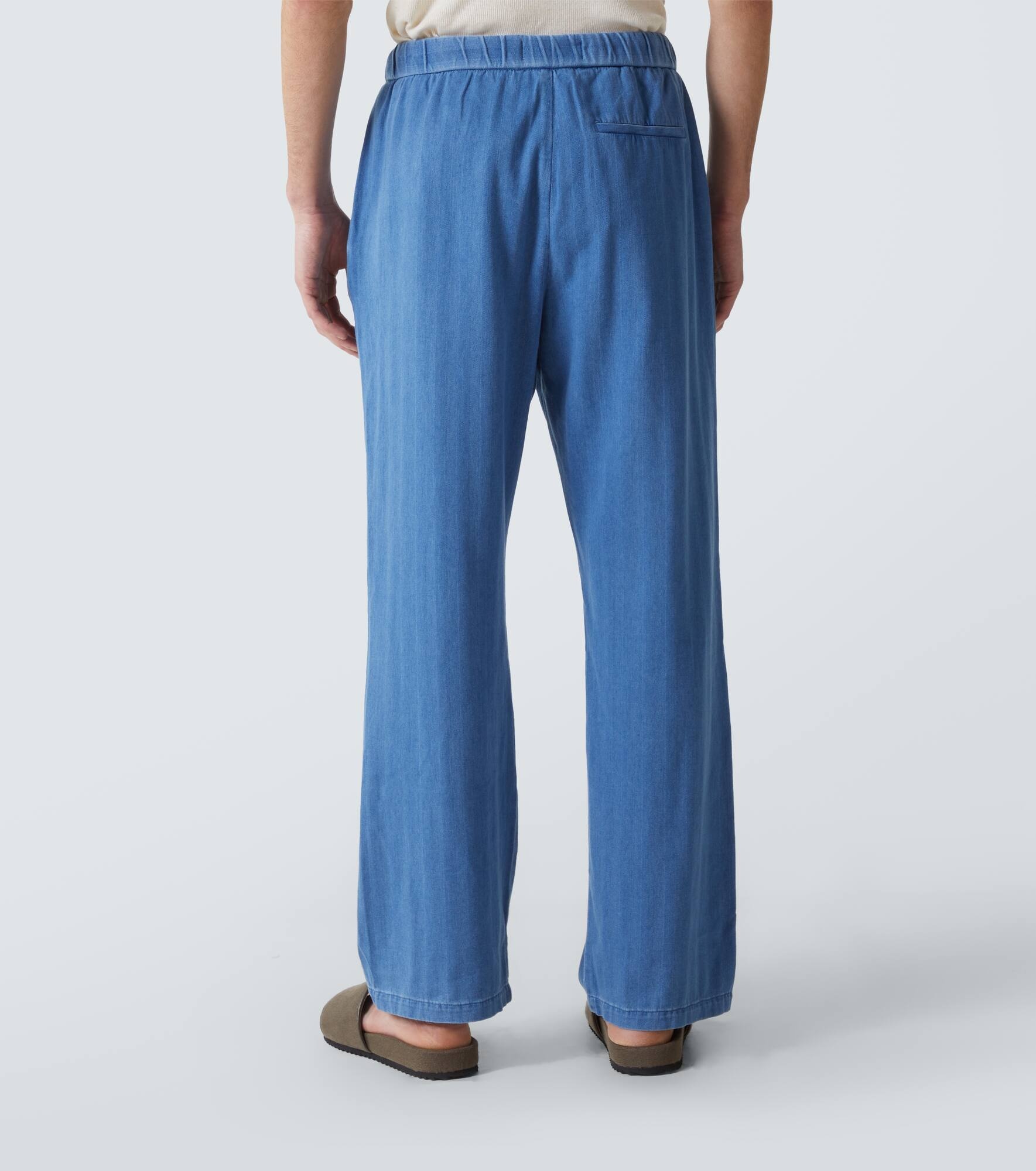 Rocha herringbone cotton twill wide-leg pants - 4