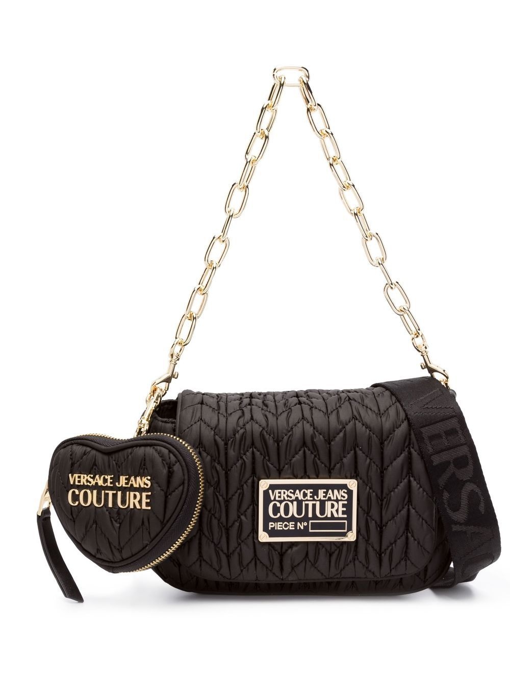faux-leather matelassé shoulder bag - 1