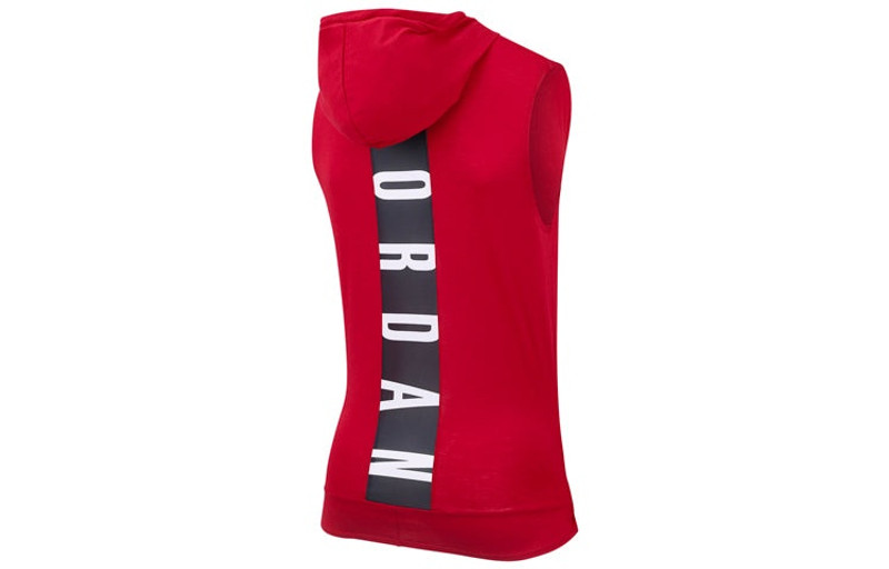 Jordan Men's Air Jordan Air Dri-Fit Back Alphabet Printing Hooded Gym Red Vest CW0373-687 outlook