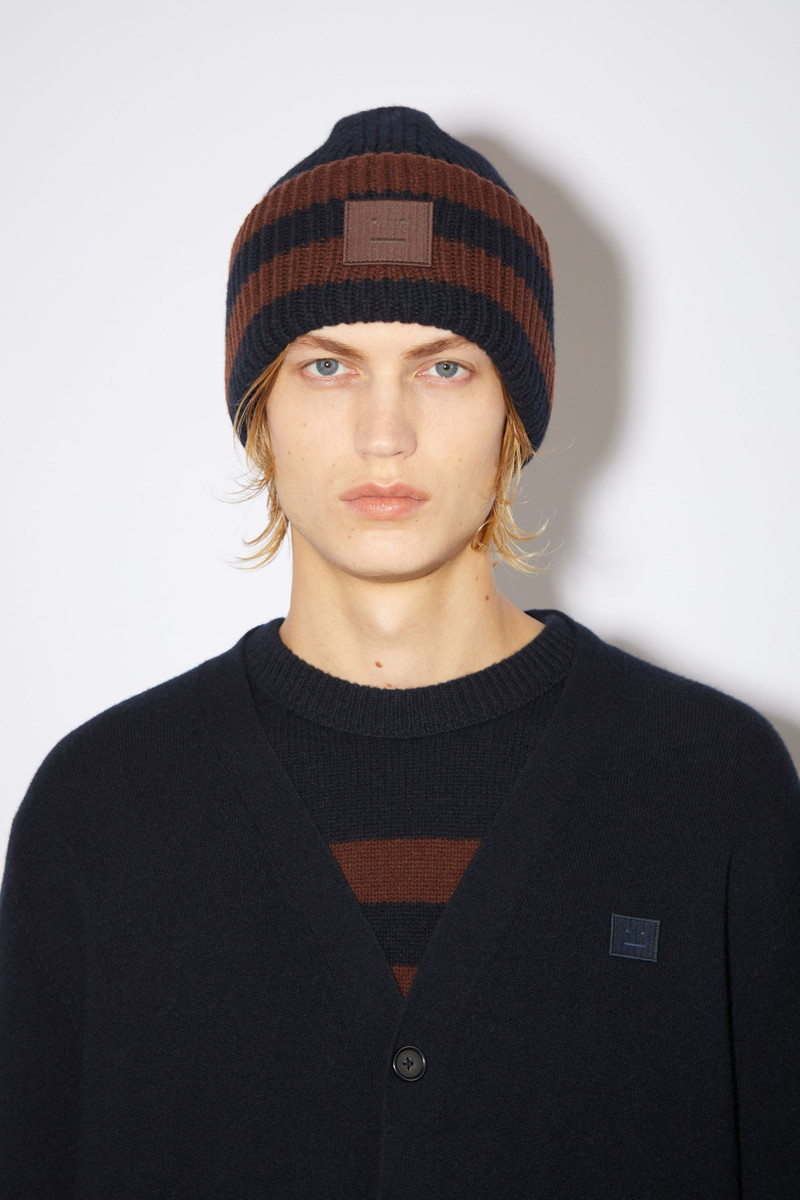 Striped logo beanie - Black/brown 3