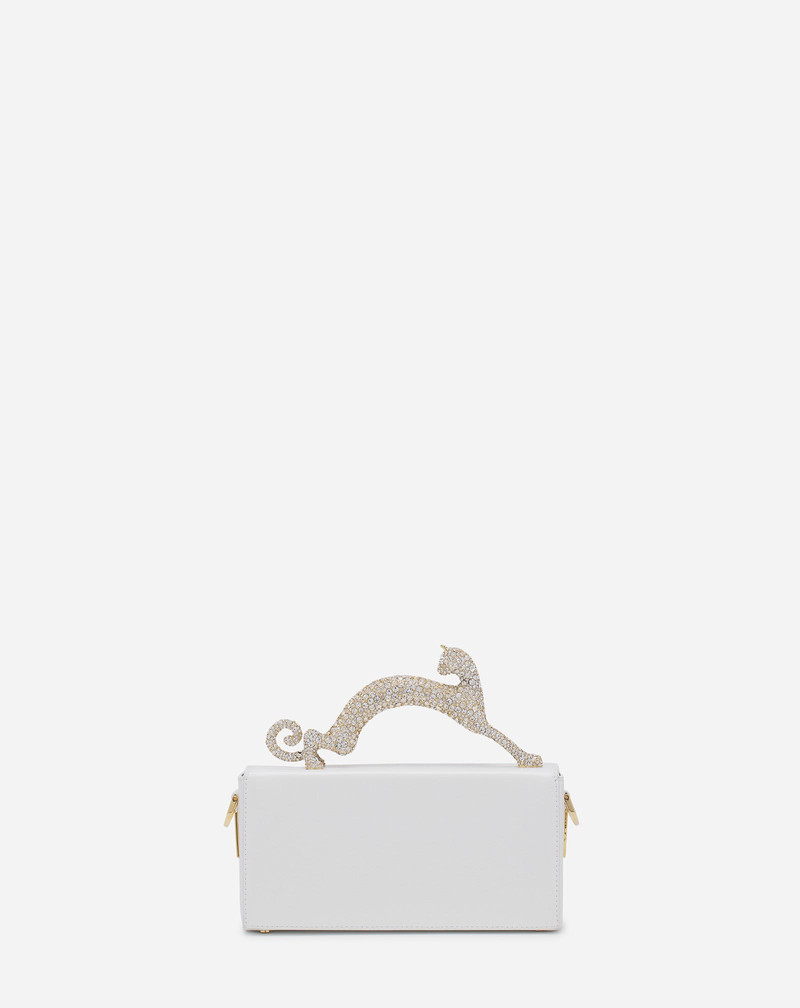 PENCIL CAT BAG IN LEATHER AND RHINESTONES 3