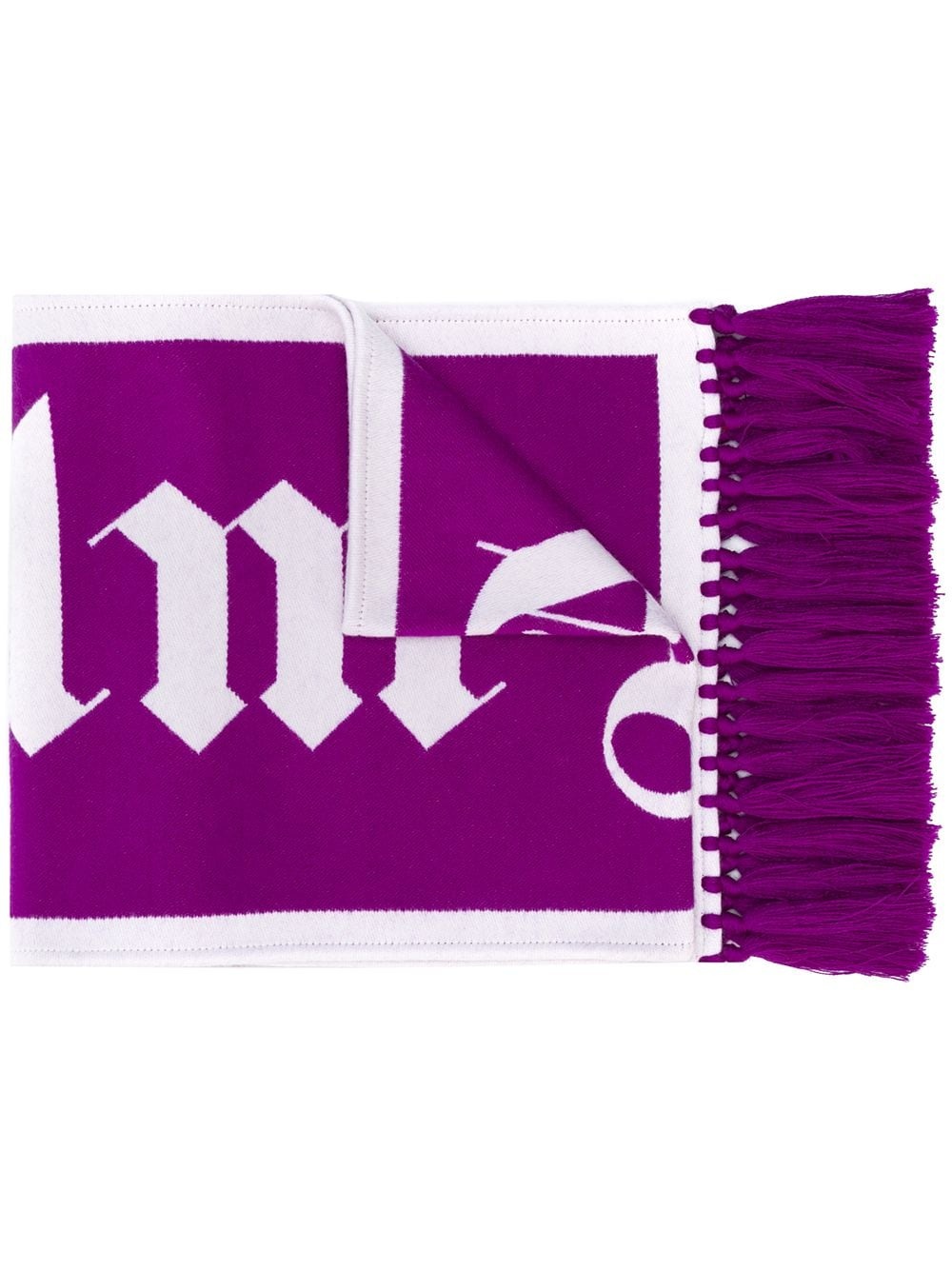 Logo double-face knitted scarf - 1