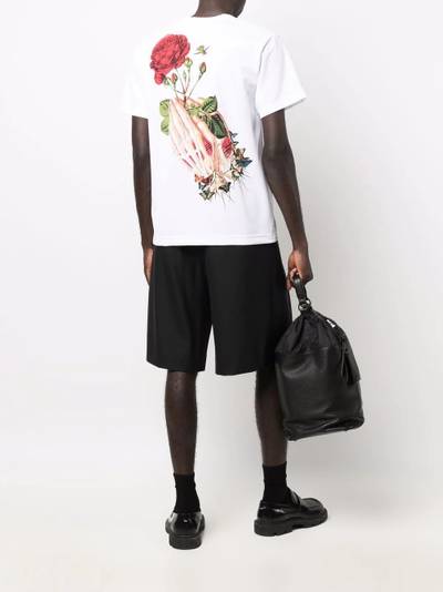 Comme des Garçons Homme Plus rose-print crewneck T-shirt outlook