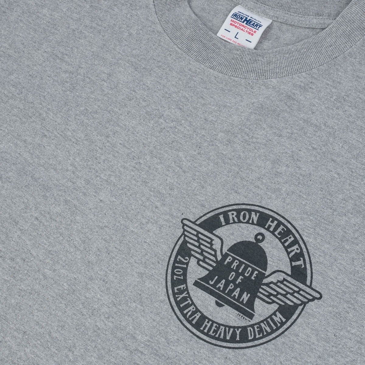 IHPT-2301-GRY 7.5oz Printed Loopwheel Crew Neck T-Shirt - Grey - 8
