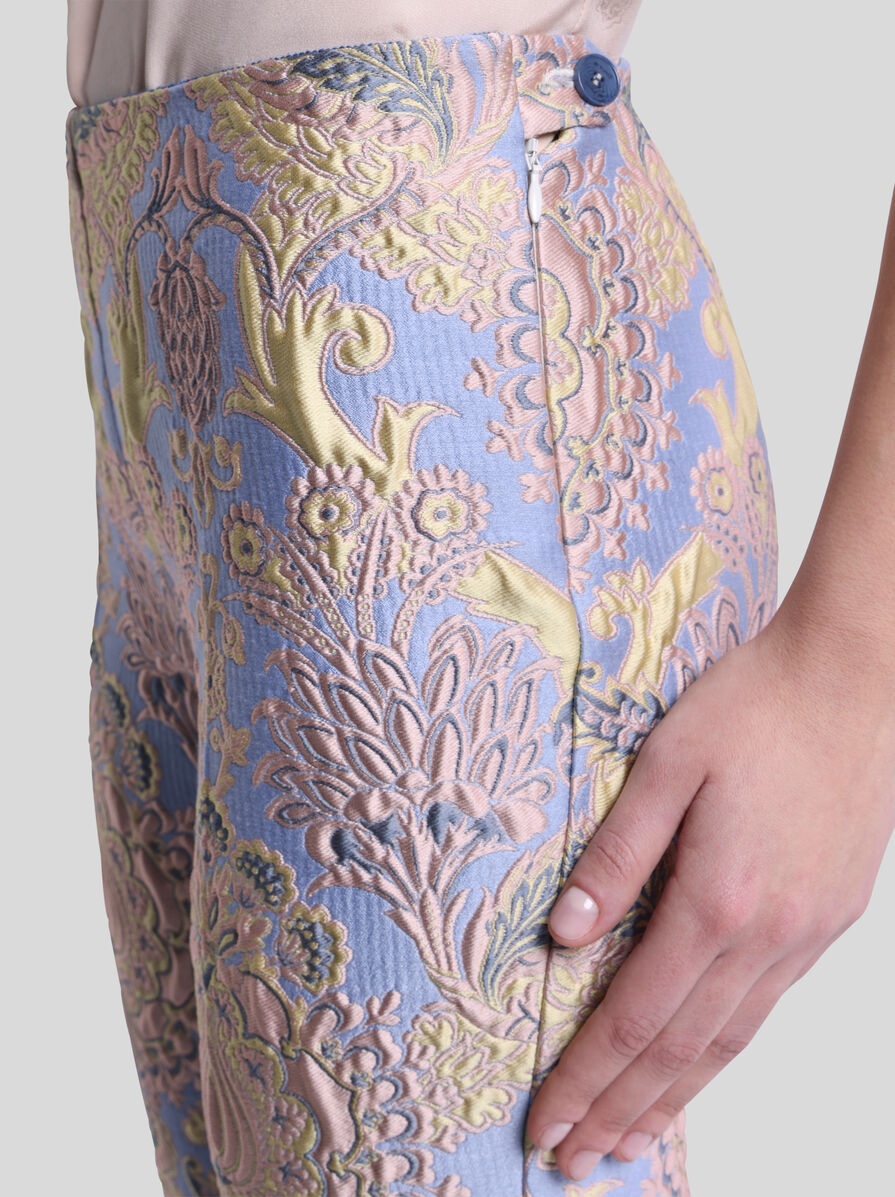 FLORAL JACQUARD TROUSERS - 3