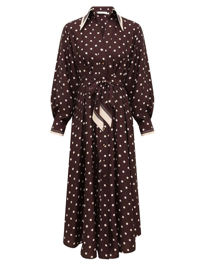 DOT TUCK MIDI DRESS 1