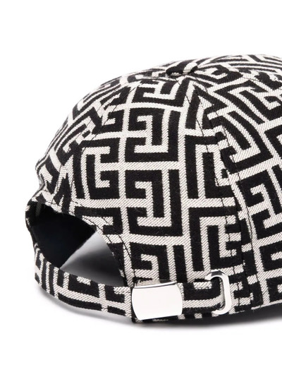 Balmain monogram print baseball hat outlook