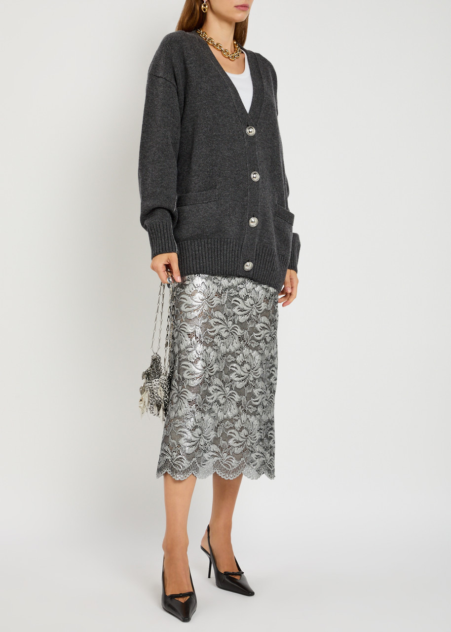 Rabanne Metallic Stretch-guipure Lace Midi Skirt - 4