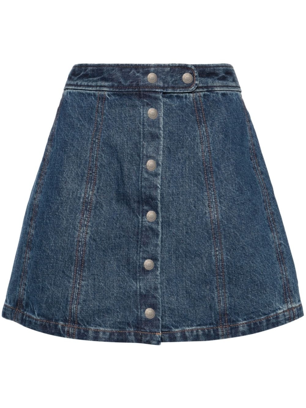 A-line denim miniskirt - 1