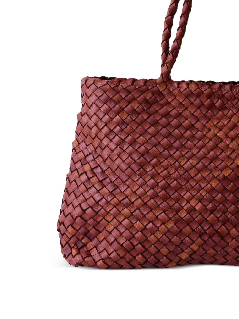 Vintage Mesh braided leather tote bag - 4