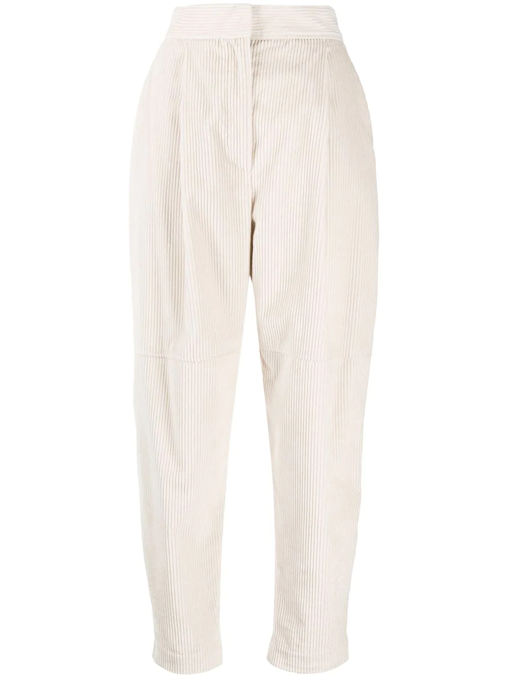 tapered leg corduroy trousers - 1