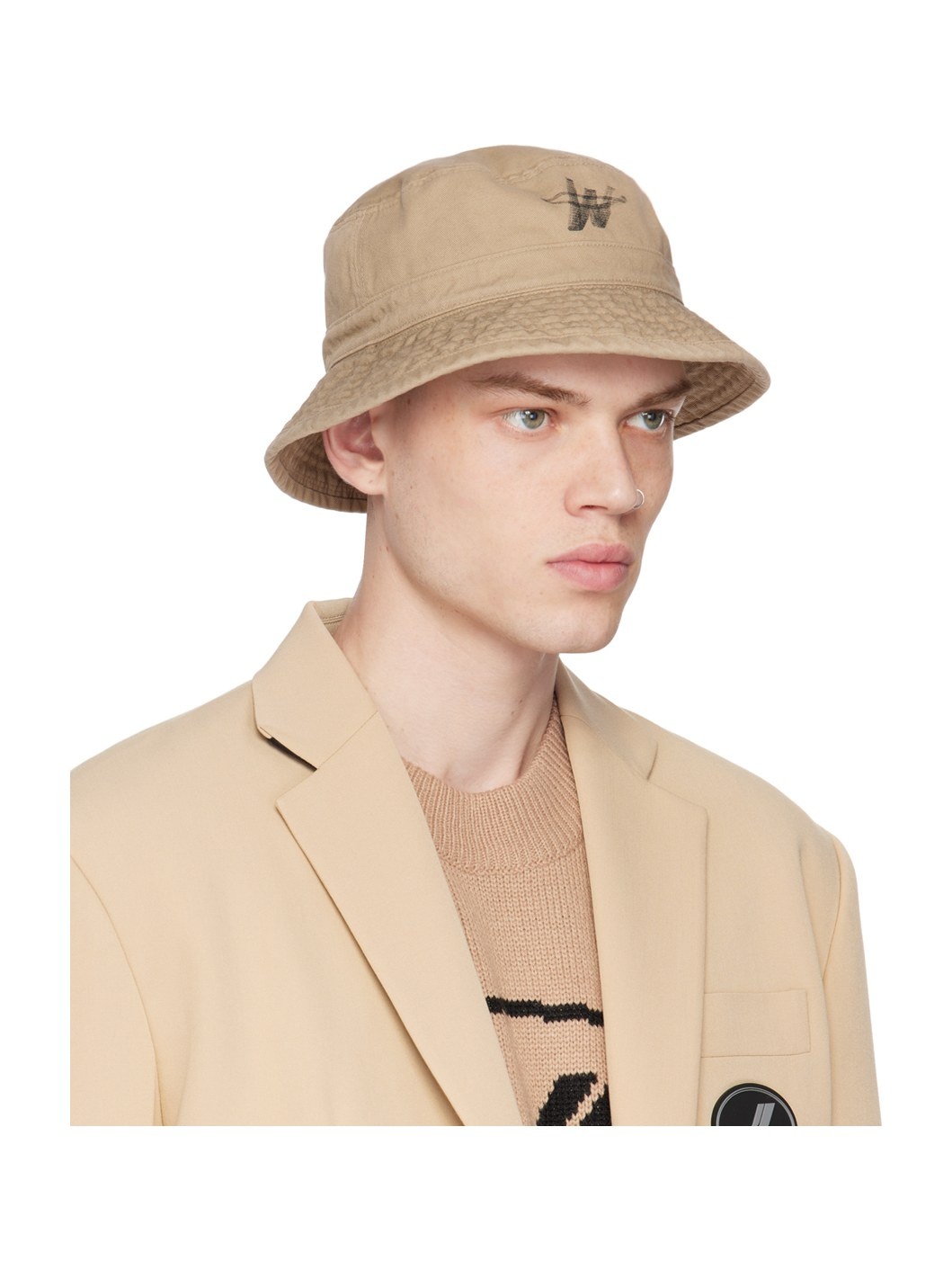 Beige WD One Logo Bucket Hat - 2