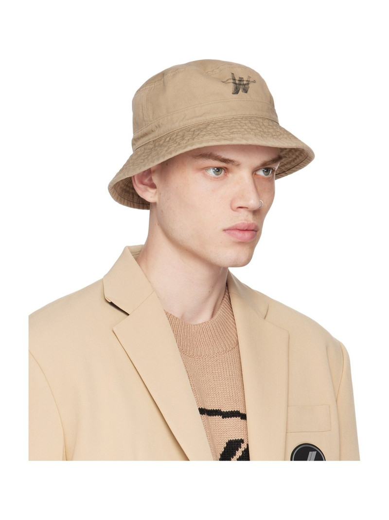 We11done Beige WD One Logo Bucket Hat outlook