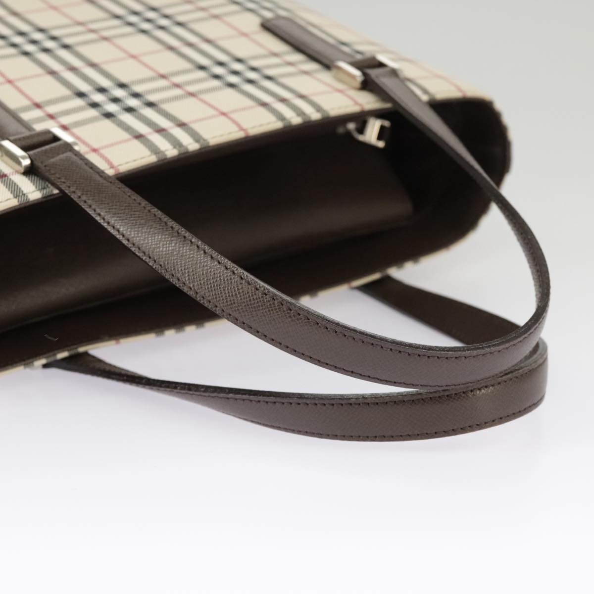 Burberry Nova Check Hand Bag Canvas Leather Beige - 7