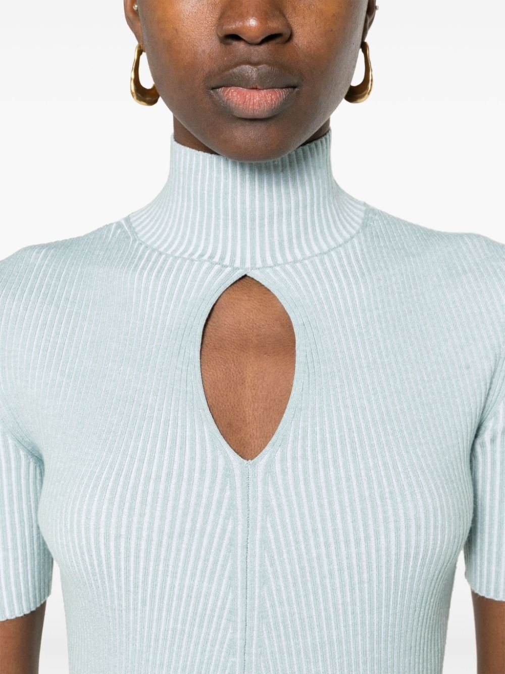 cut-out detail knitted top - 5