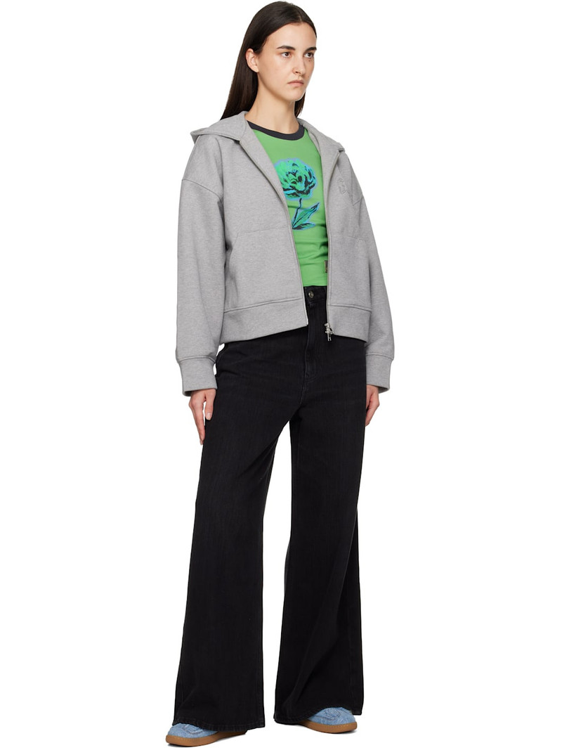 GANNI Grey Two-way Zip Hoodie outlook