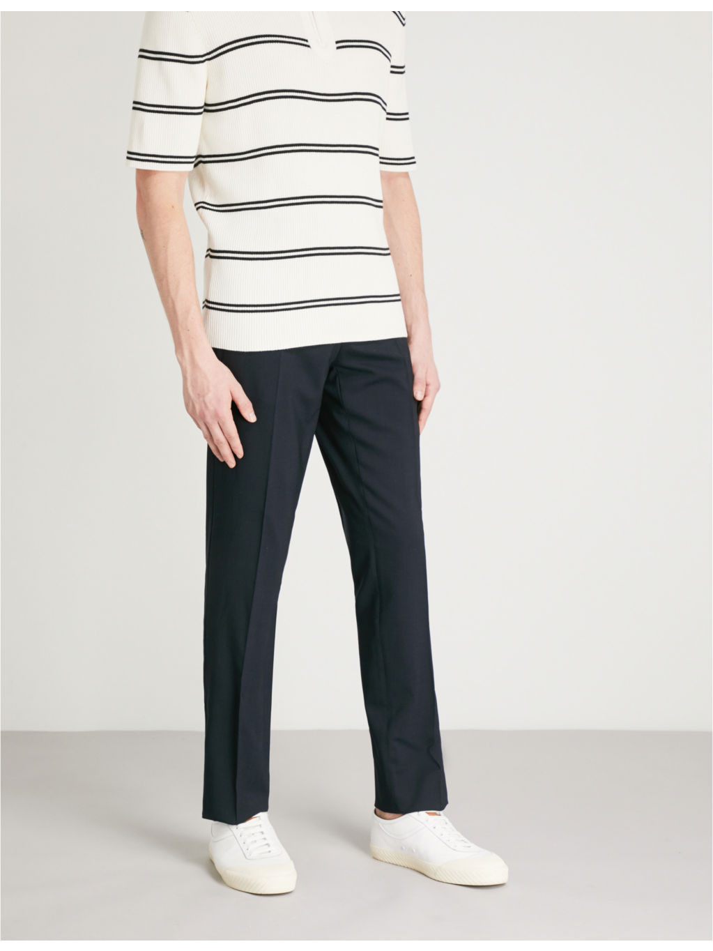 Slim-fit tapered stretch-wool trousers - 5