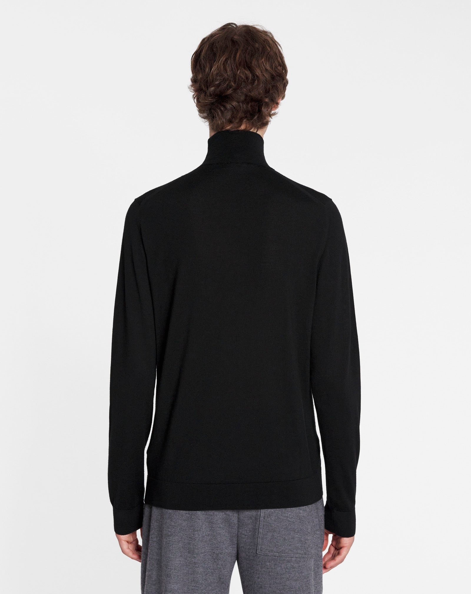 ROLL NECK JUMPER IN WOOL AND SILK - 4