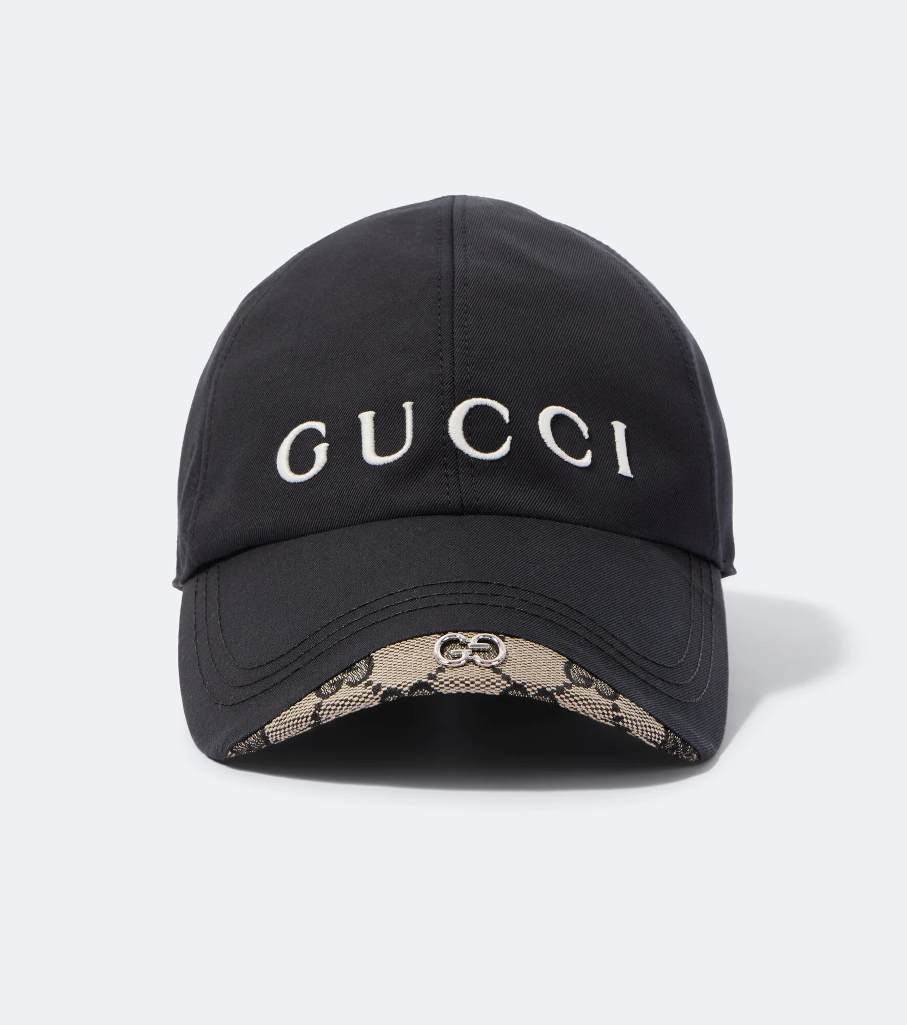 Logo cotton and silk baseball cap - 1