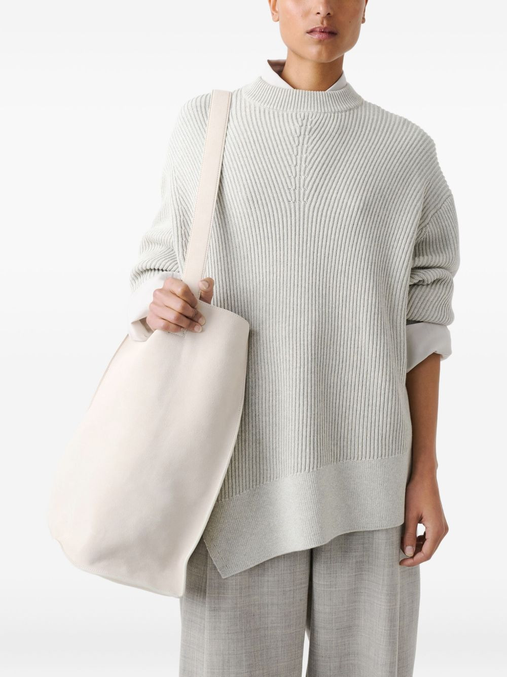 Verda ribbed asymmetric-hem sweater - 3