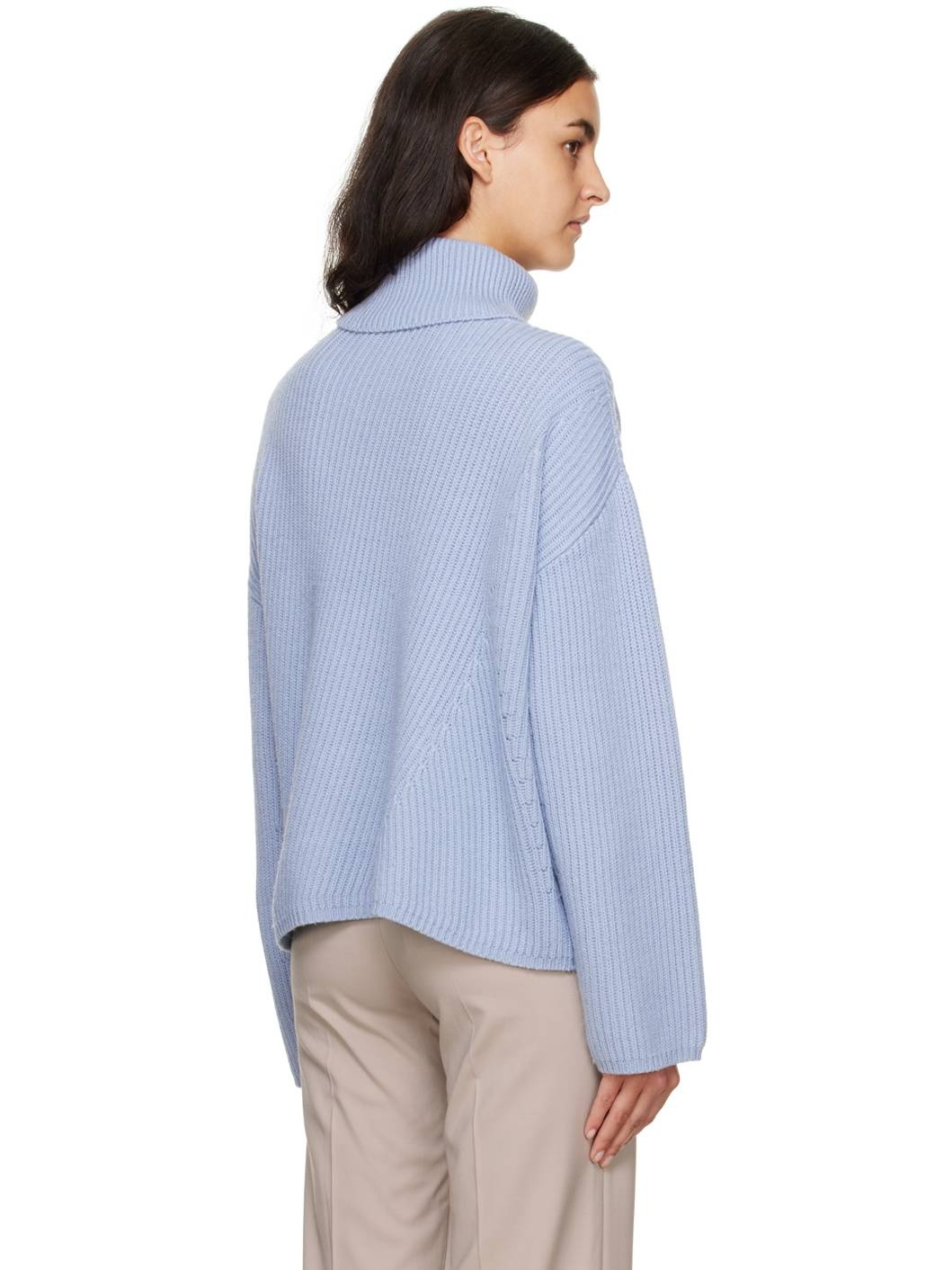 Blue Cotton Turtleneck - 3