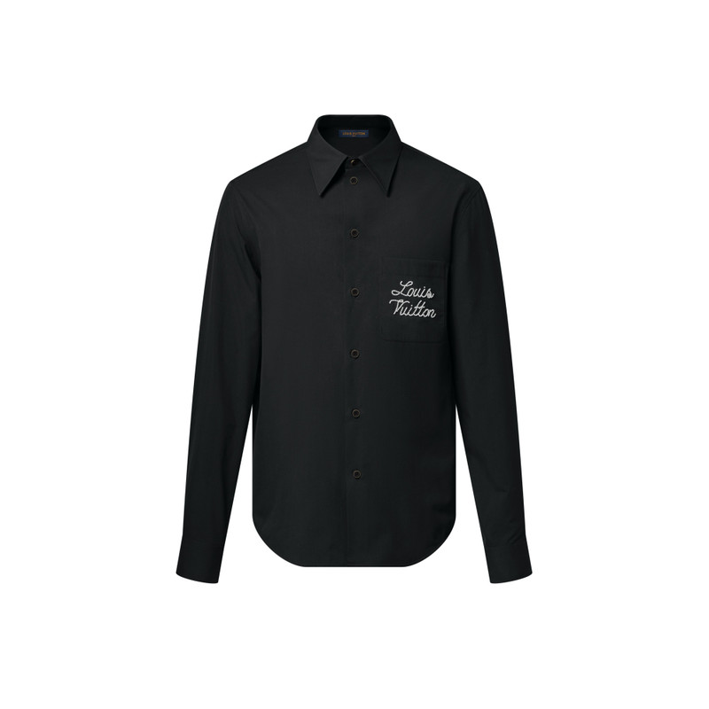 Embroidered Signature Long-Sleeved Shirt - 1