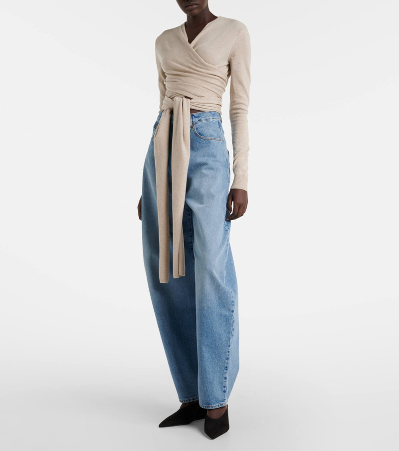 Alaïa Cashmere and wool-blend wrap top outlook