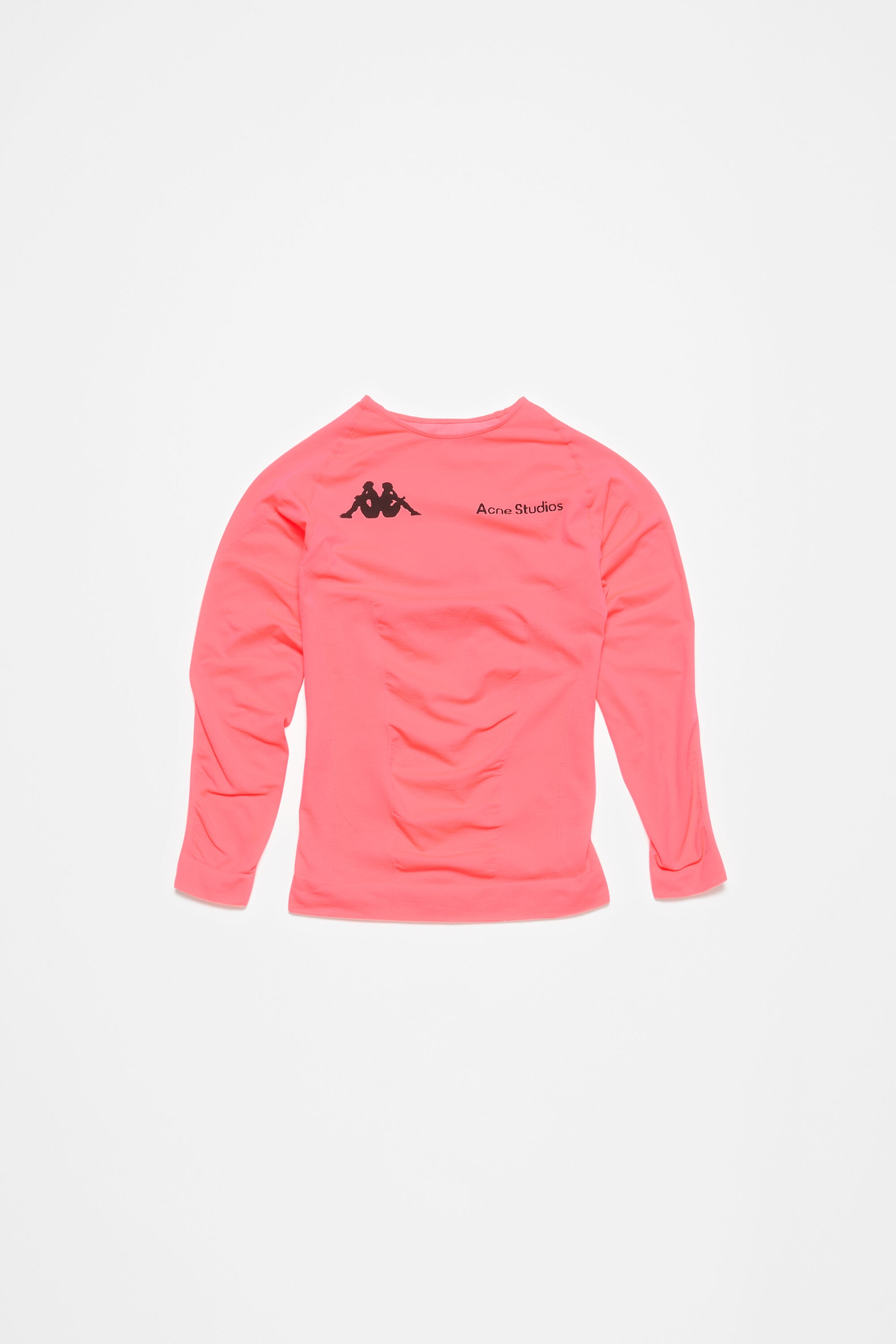 Long sleeve logo t-shirt - Acne Studios x Kappa - Neon Pink - 5