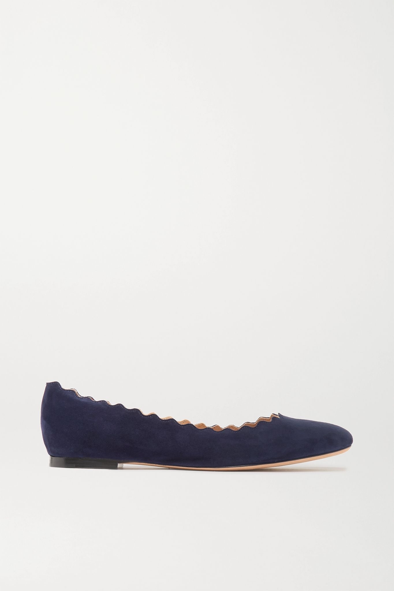 Lauren scalloped suede ballet flats - 1