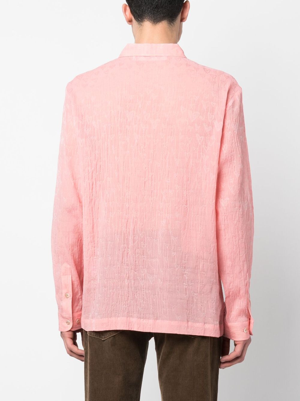 textured cotton-blend shirt - 4
