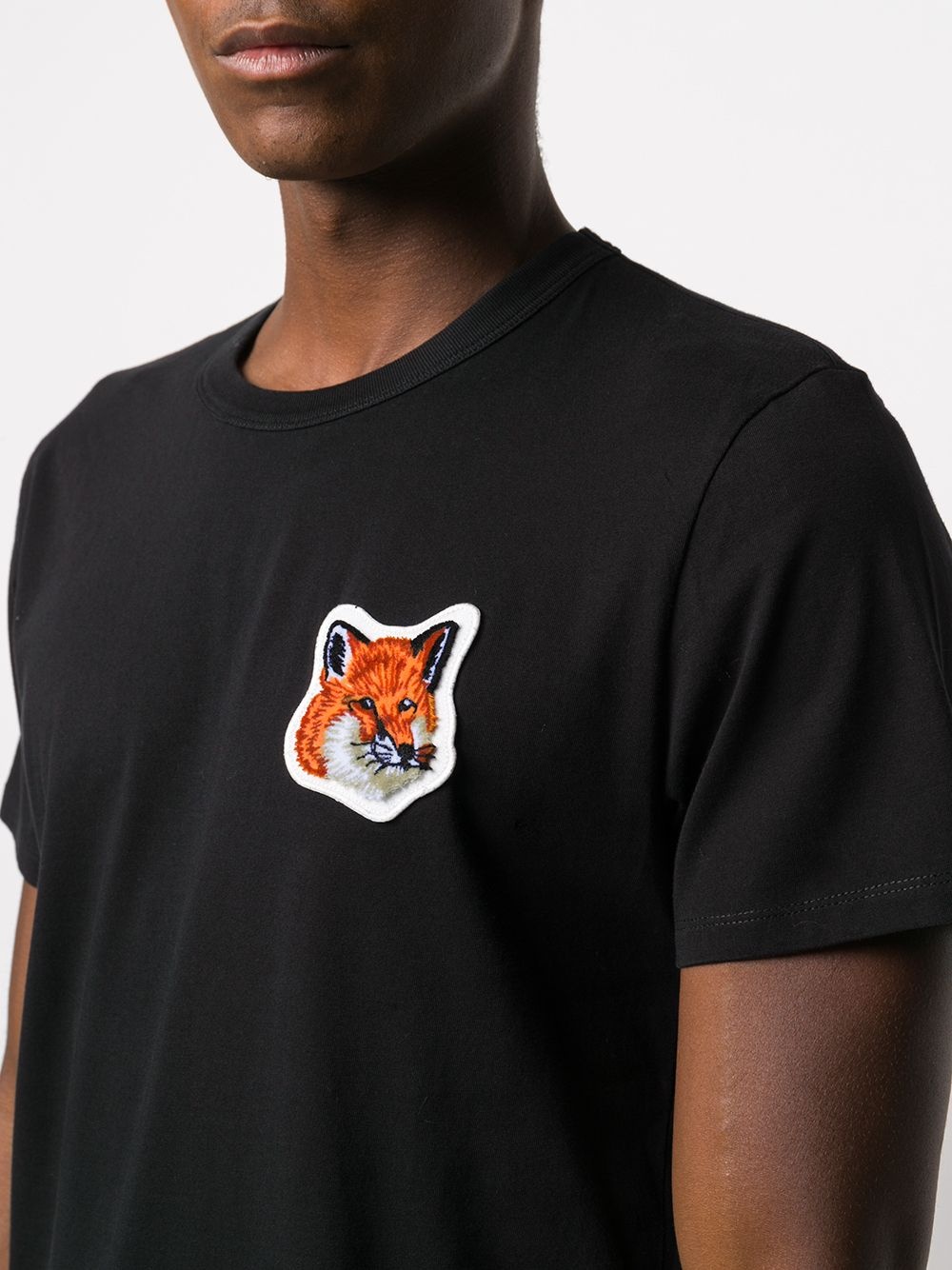 embroidered fox patch t-shirt - 6